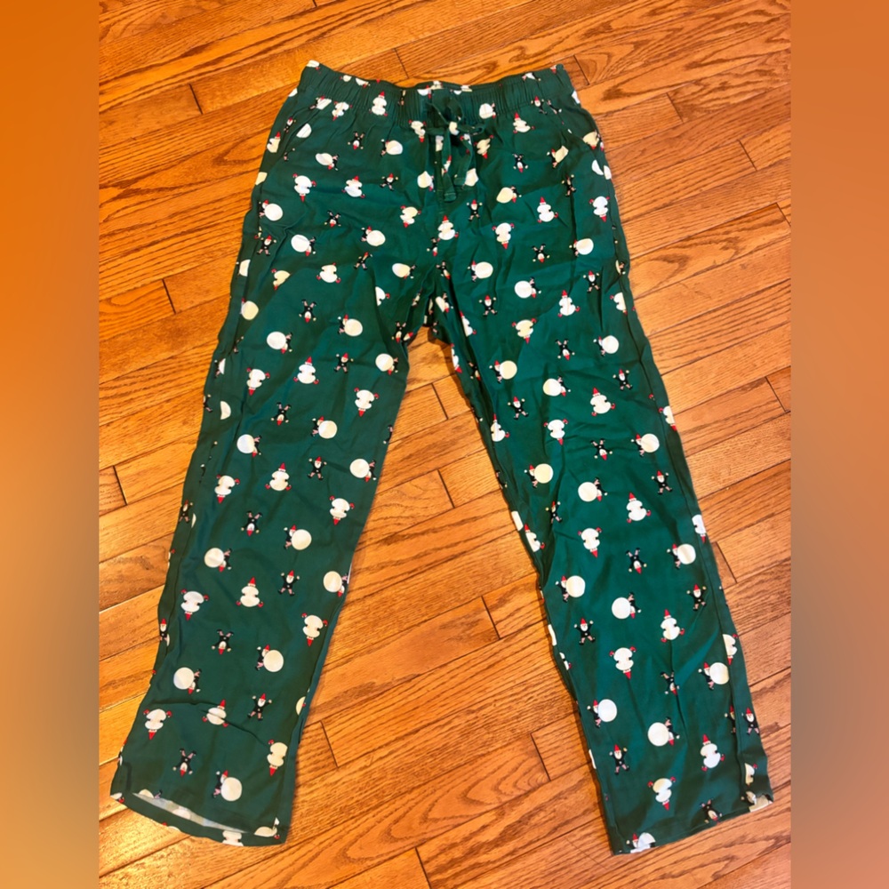 Old Navy Green Pattern Christmas PJ Pants Unisex Size: L